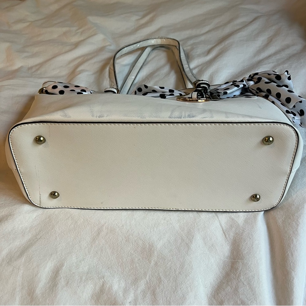 White Polka Dot Women's Tote Bag - Picture 2 of 6